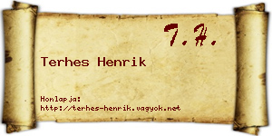 Terhes Henrik névjegykártya